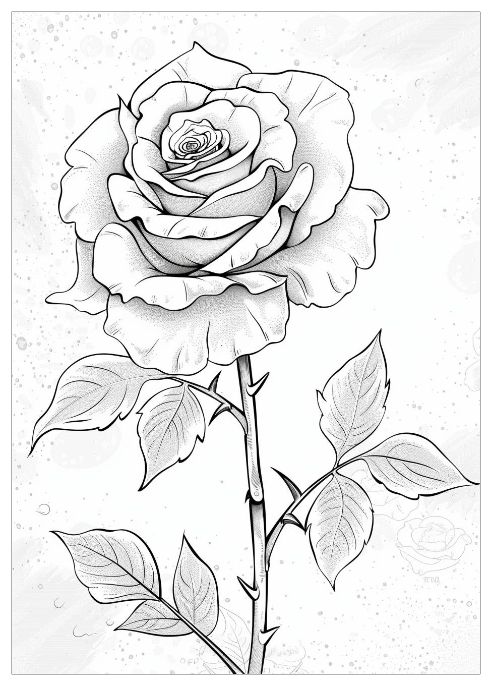 Rose Flower Coloring Pages-1