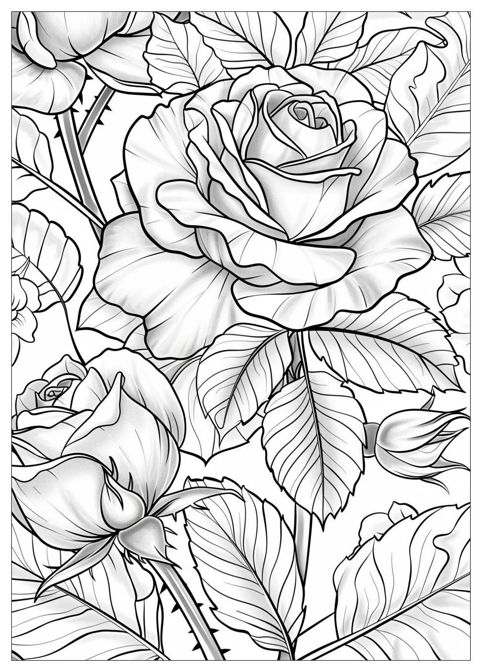 Rose Flower Coloring Pages-10