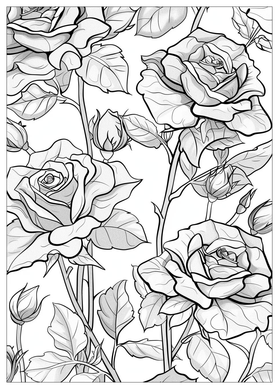 Rose Flower Coloring Pages-11