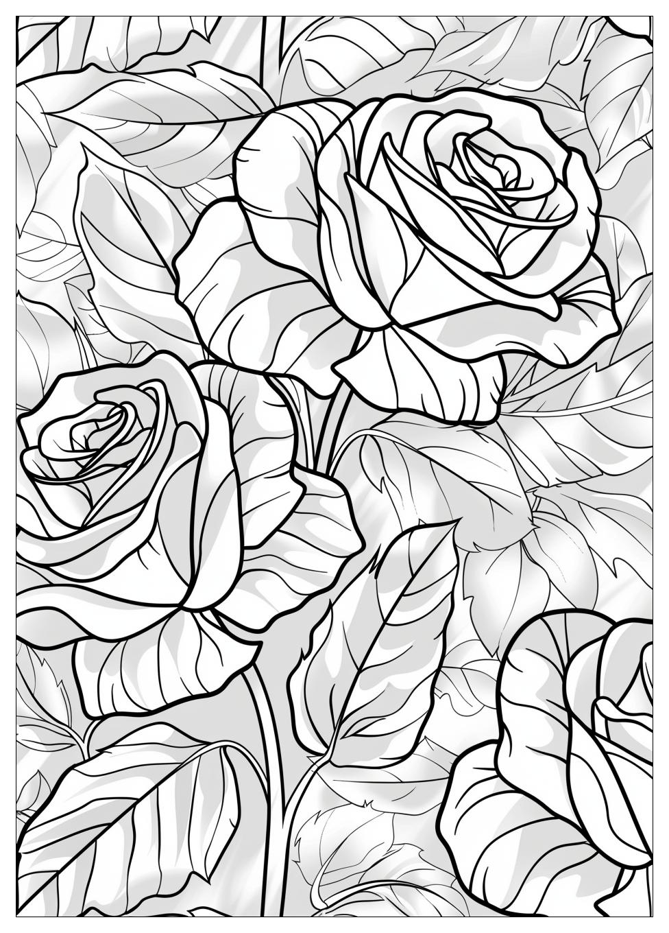 Rose Flower Coloring Pages-13