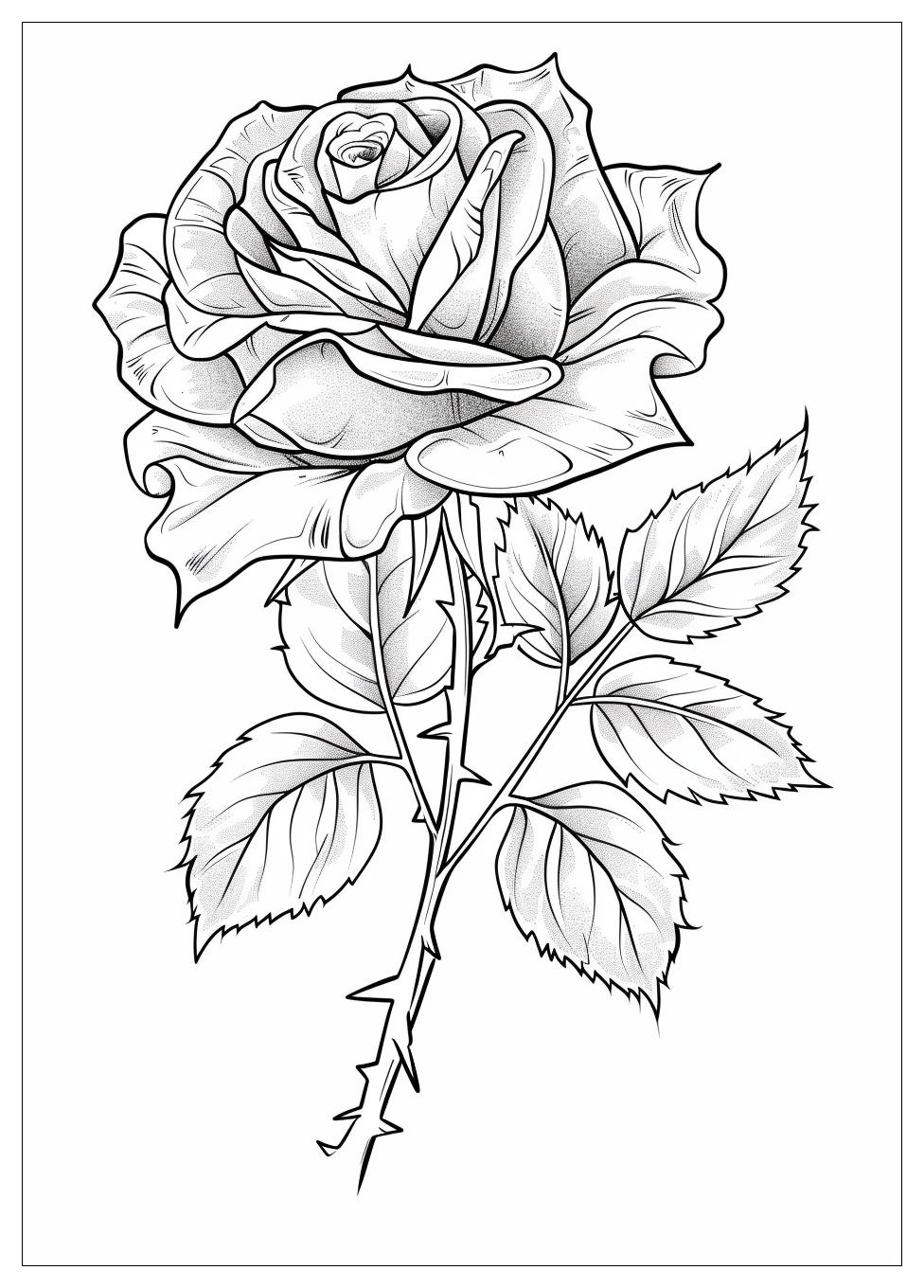 Rose Flower Coloring Pages-14