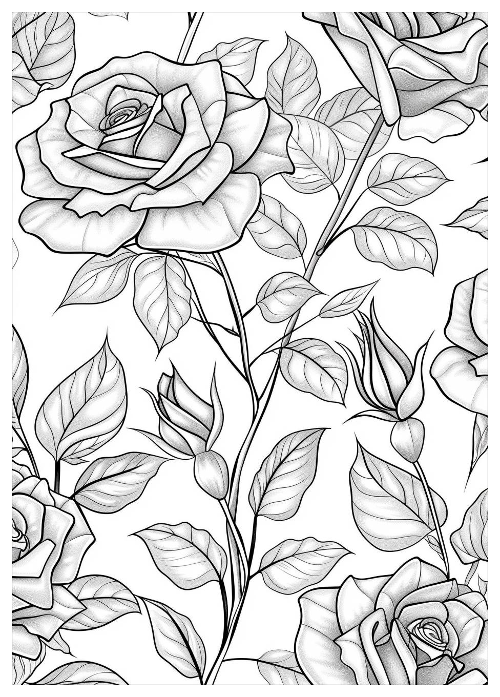 Rose Flower Coloring Pages-15