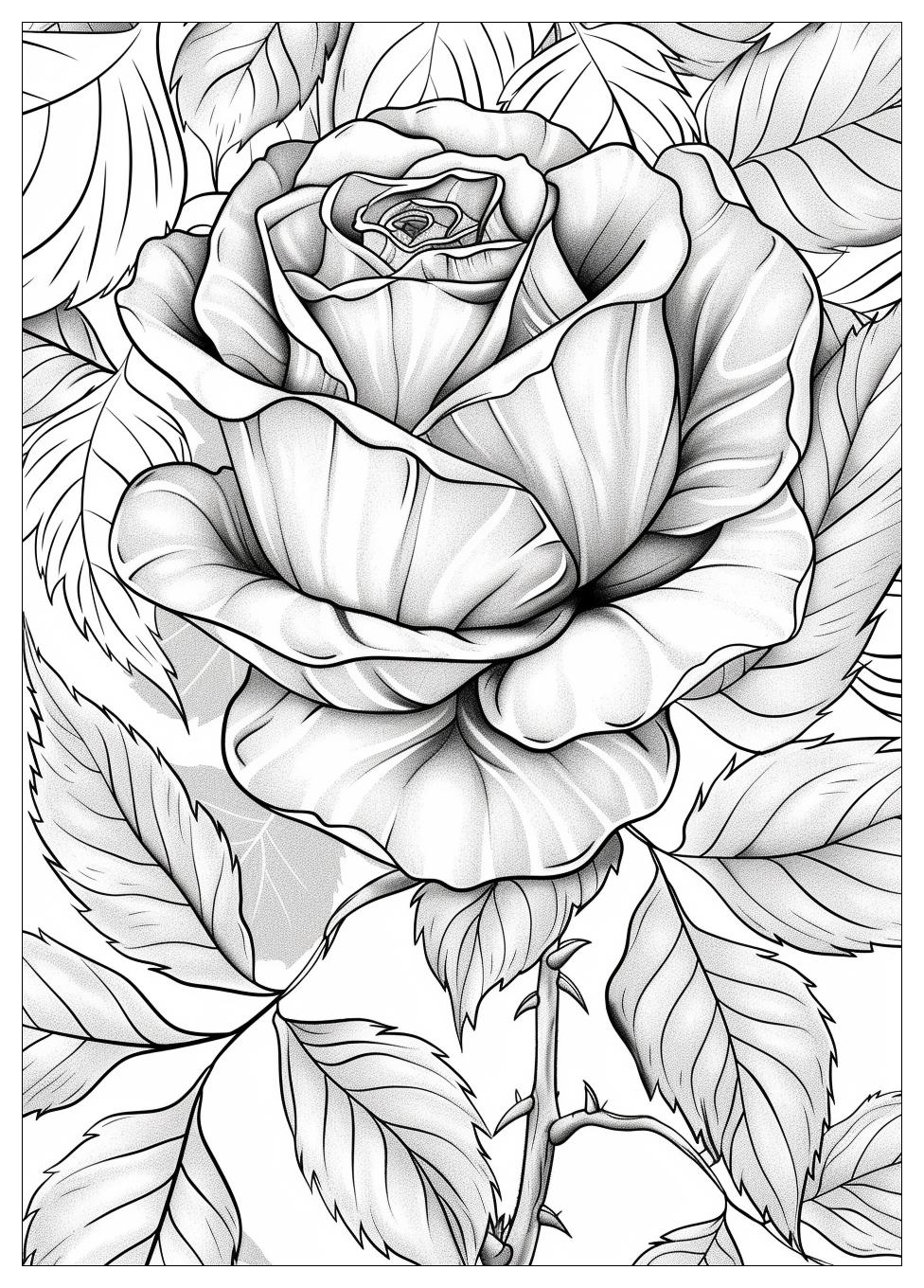 Rose Flower Coloring Pages-16