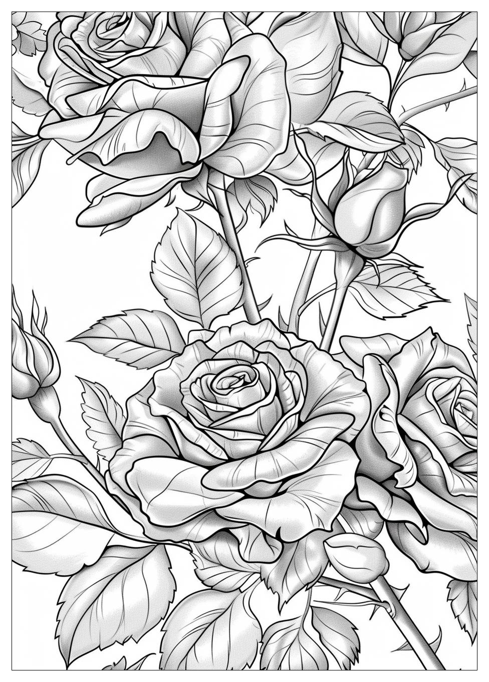 Rose Flower Coloring Pages-17