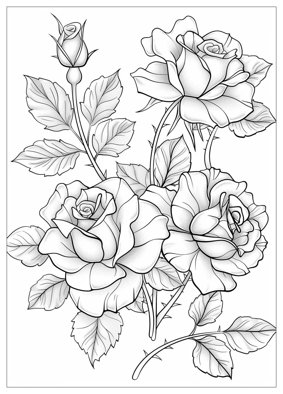 Rose Flower Coloring Pages-19