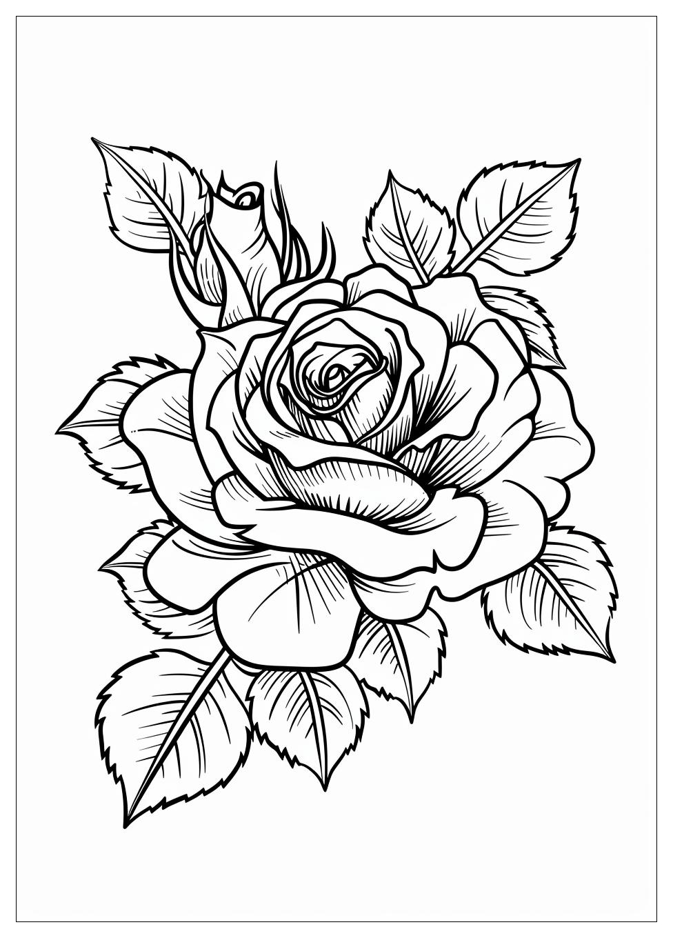 Rose Flower Coloring Pages-2