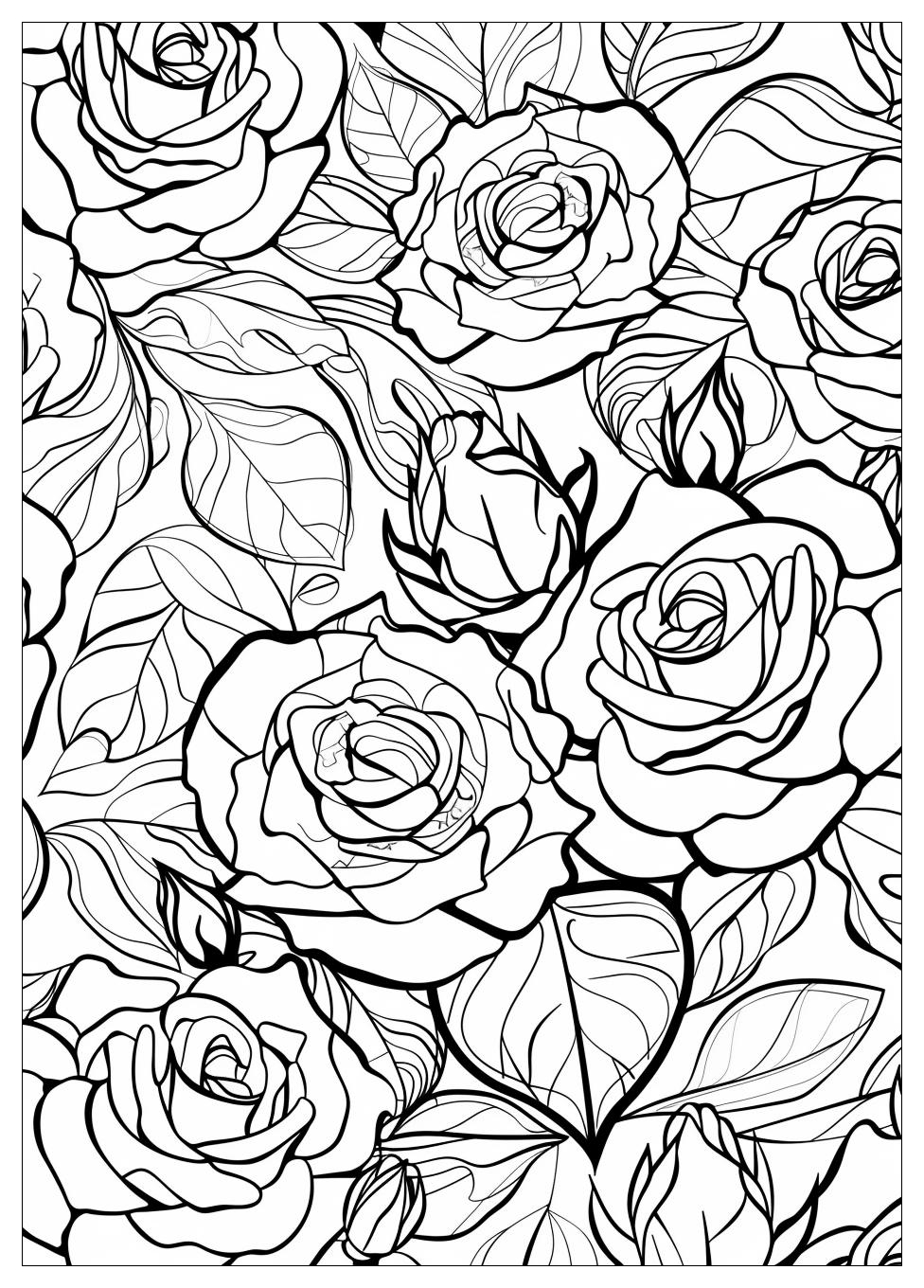 Rose Flower Coloring Pages-3