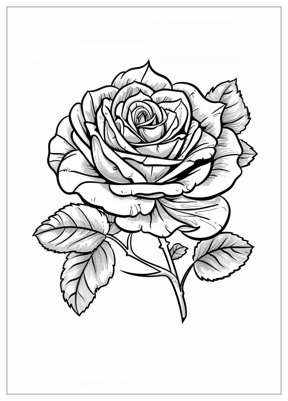 Rose Flower Coloring Pages-4