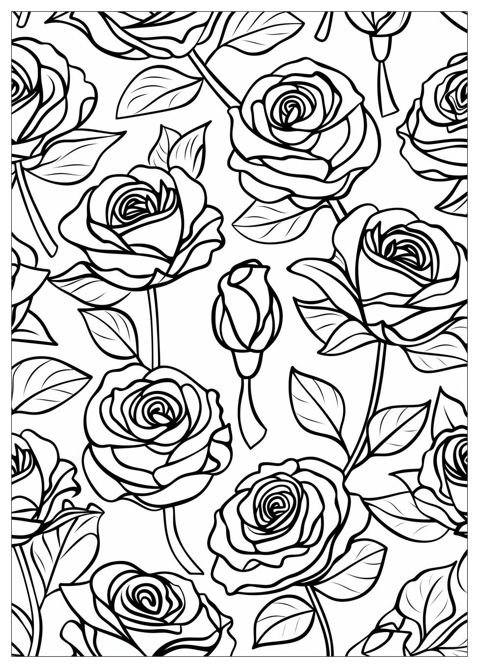 Rose Flower Coloring Pages-6