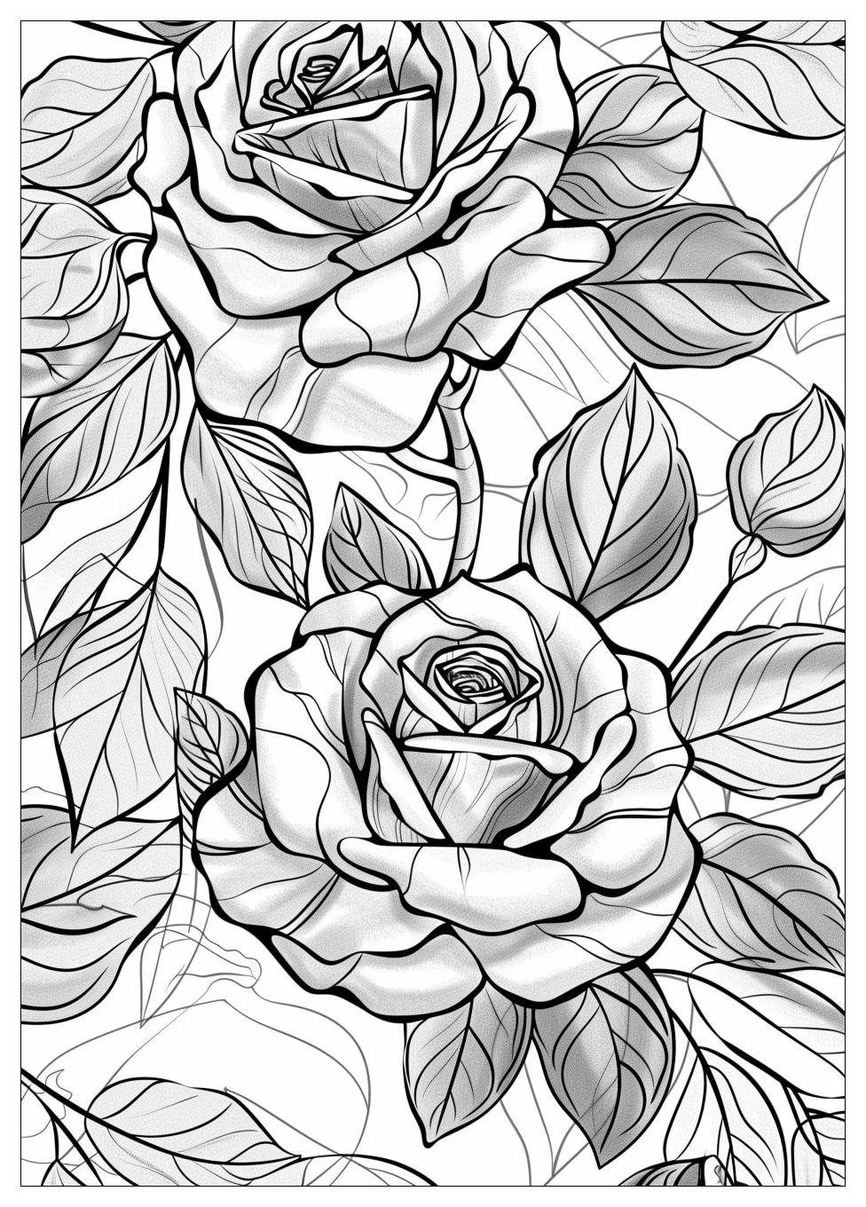 Rose Flower Coloring Pages-7