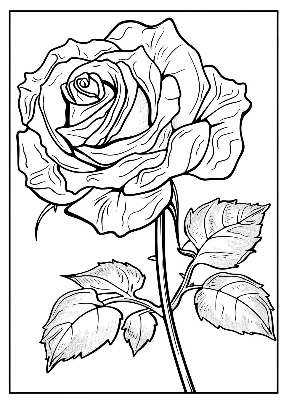 Rose Flower Coloring Pages-8