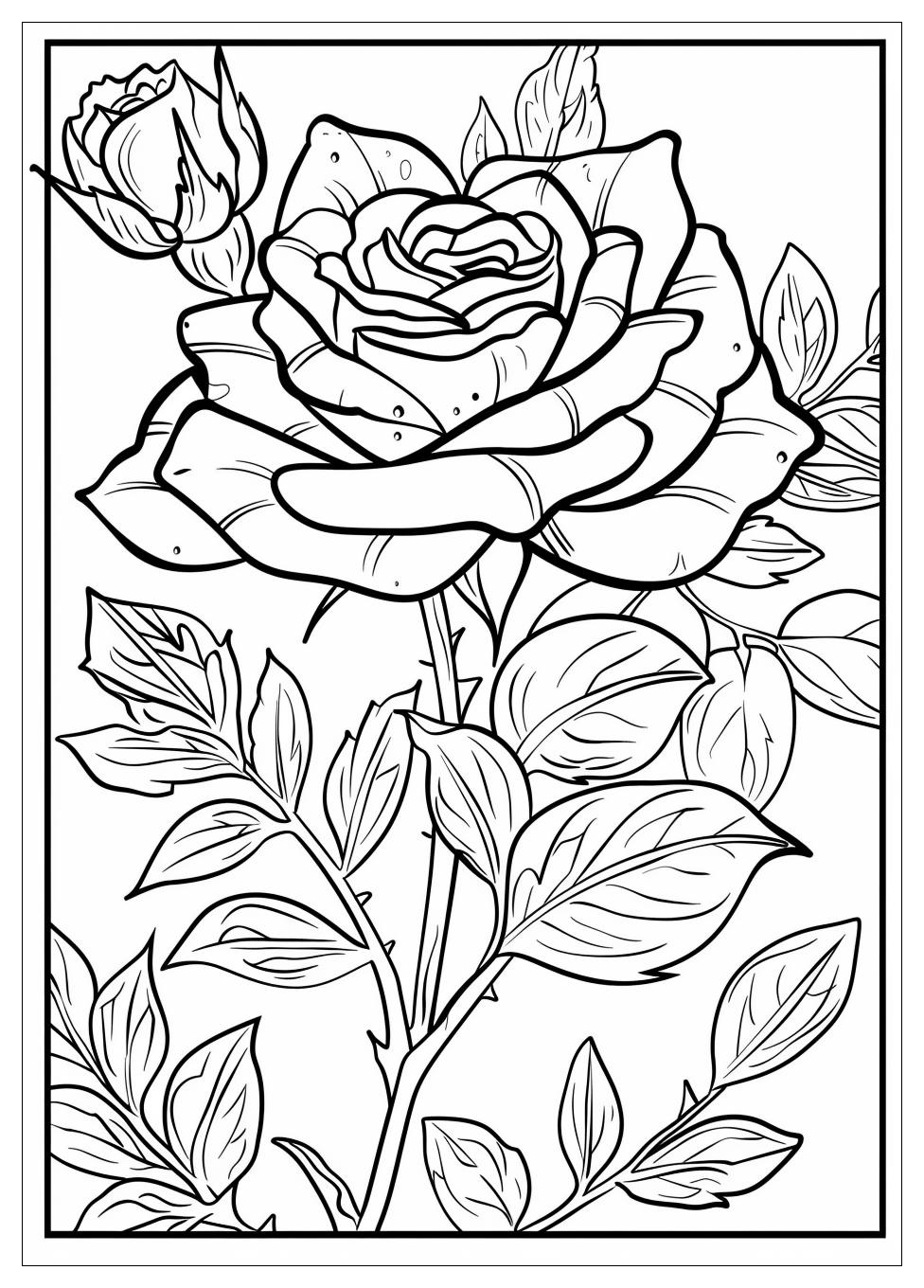 Rose Flower Coloring Pages-9