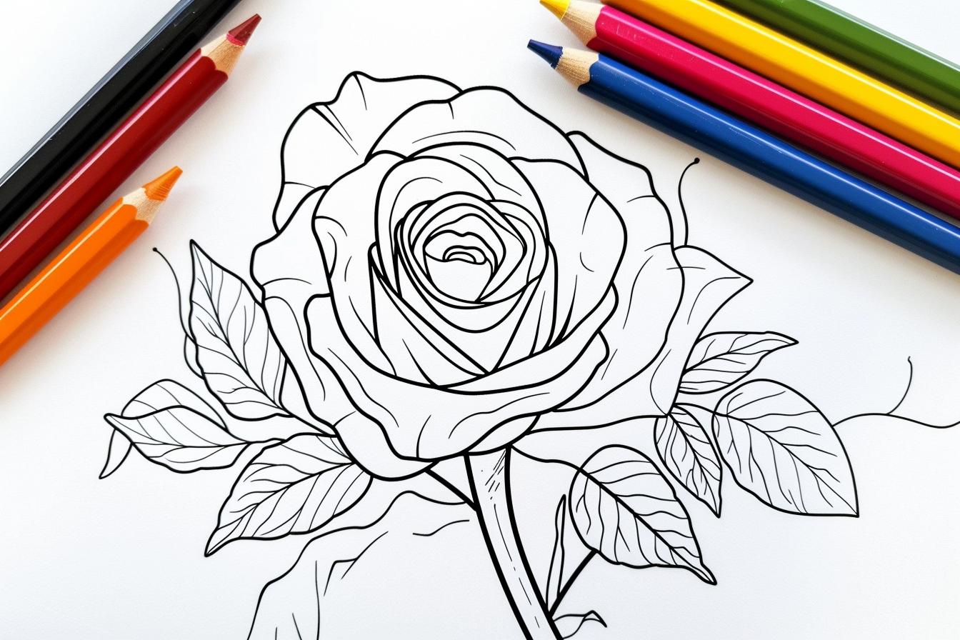 Rose Flower Coloring Pages