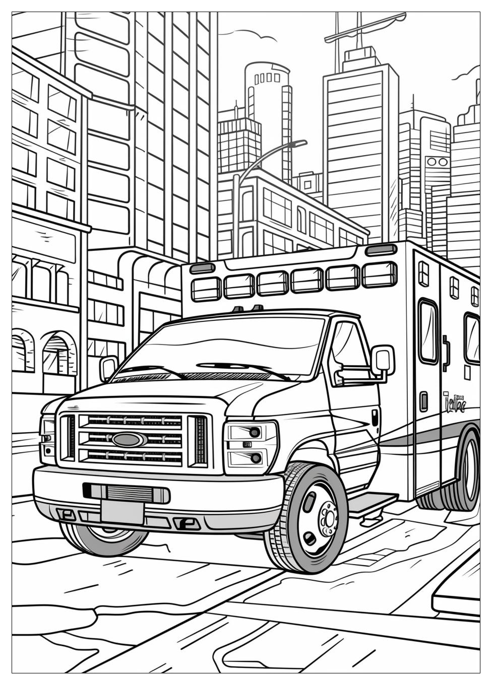 Ambulance Coloring Pages-15