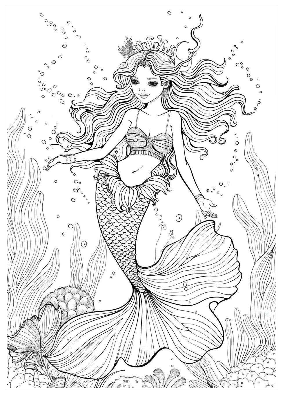 Beautiful Mermaid Coloring Pages-1