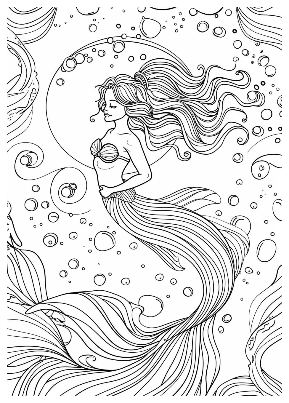 Beautiful Mermaid Coloring Pages-10