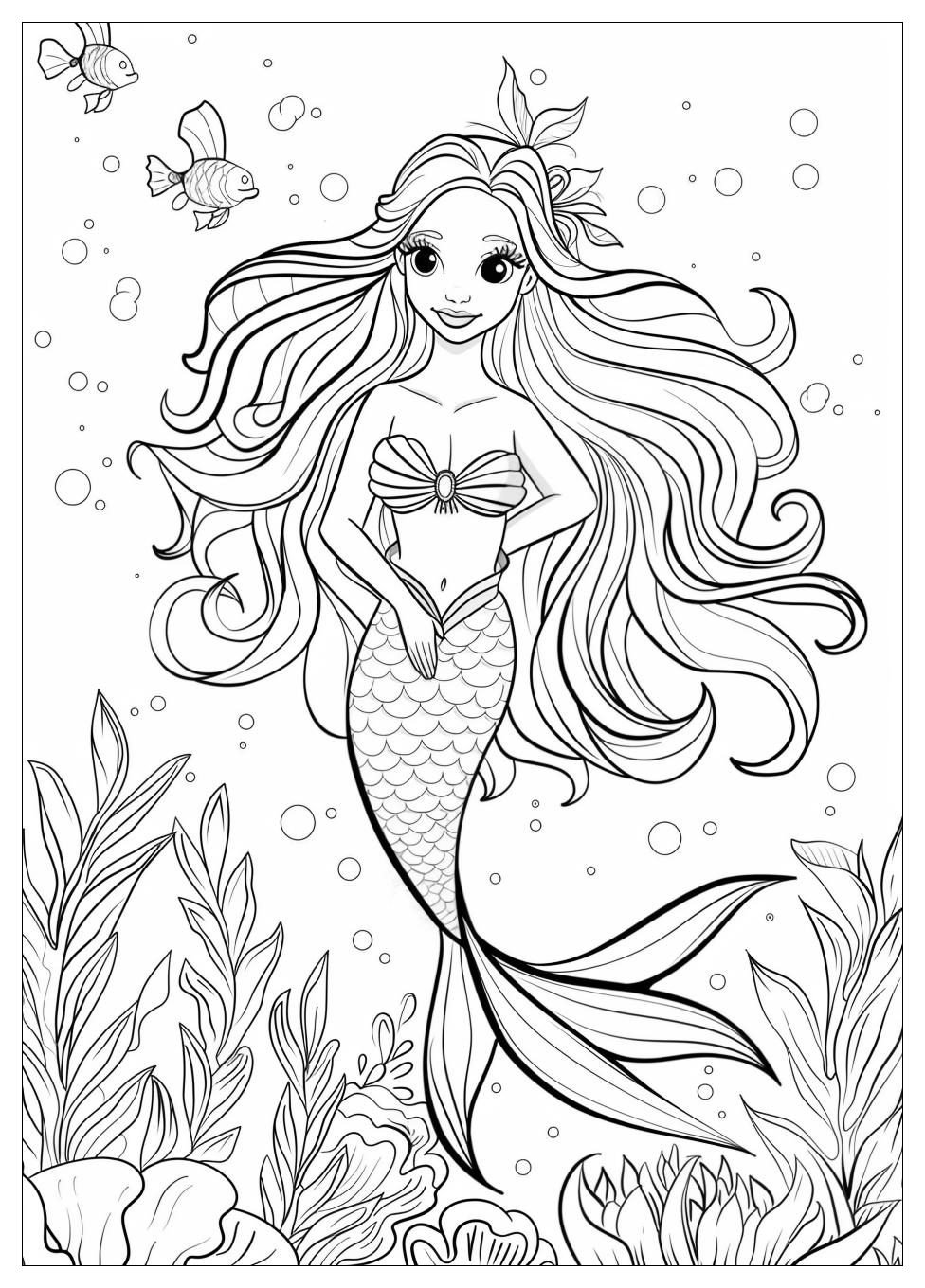 Beautiful Mermaid Coloring Pages-12