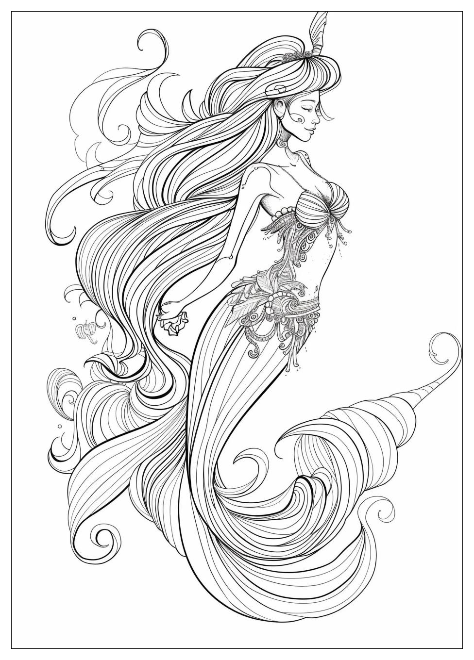 Beautiful Mermaid Coloring Pages-13