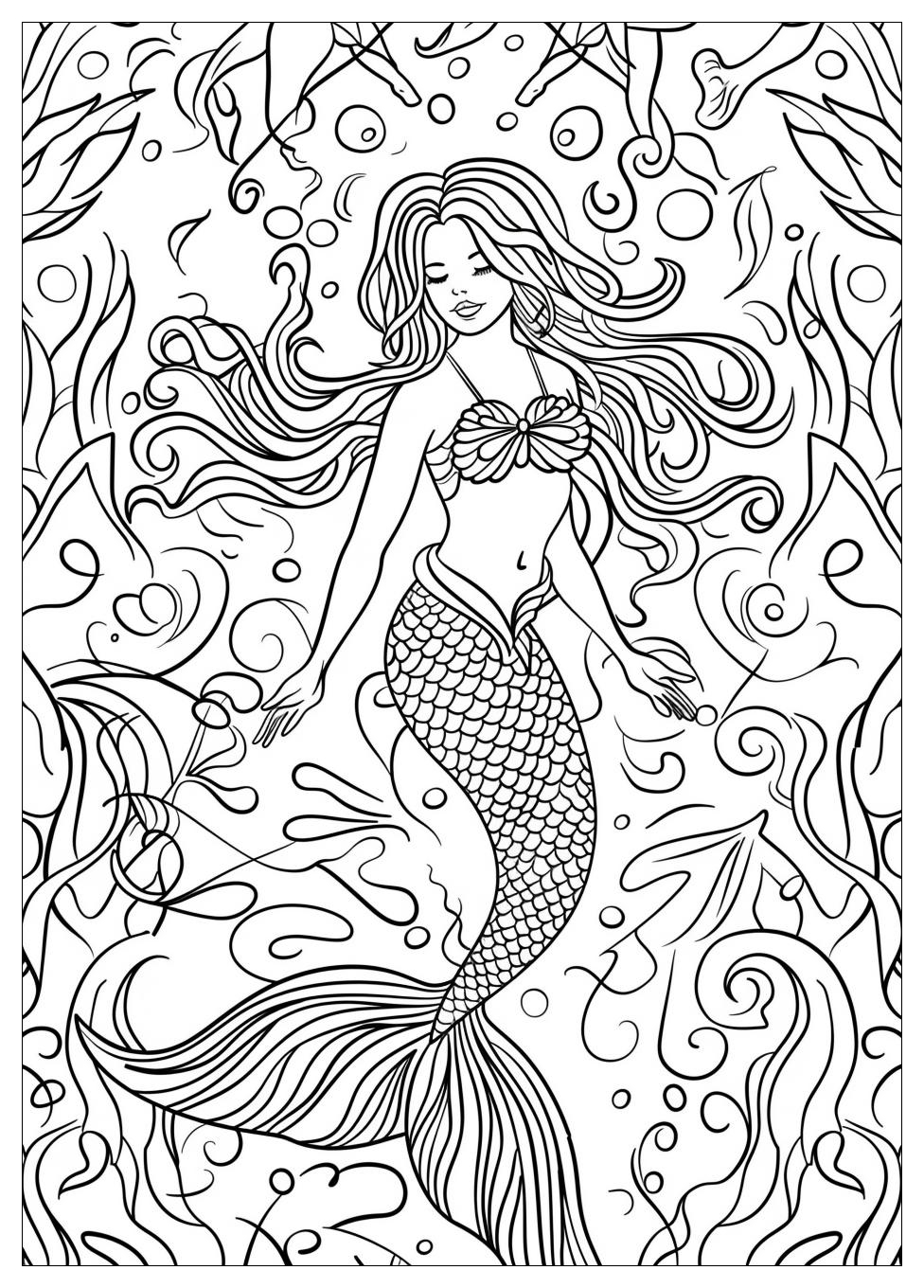 Beautiful Mermaid Coloring Pages-15