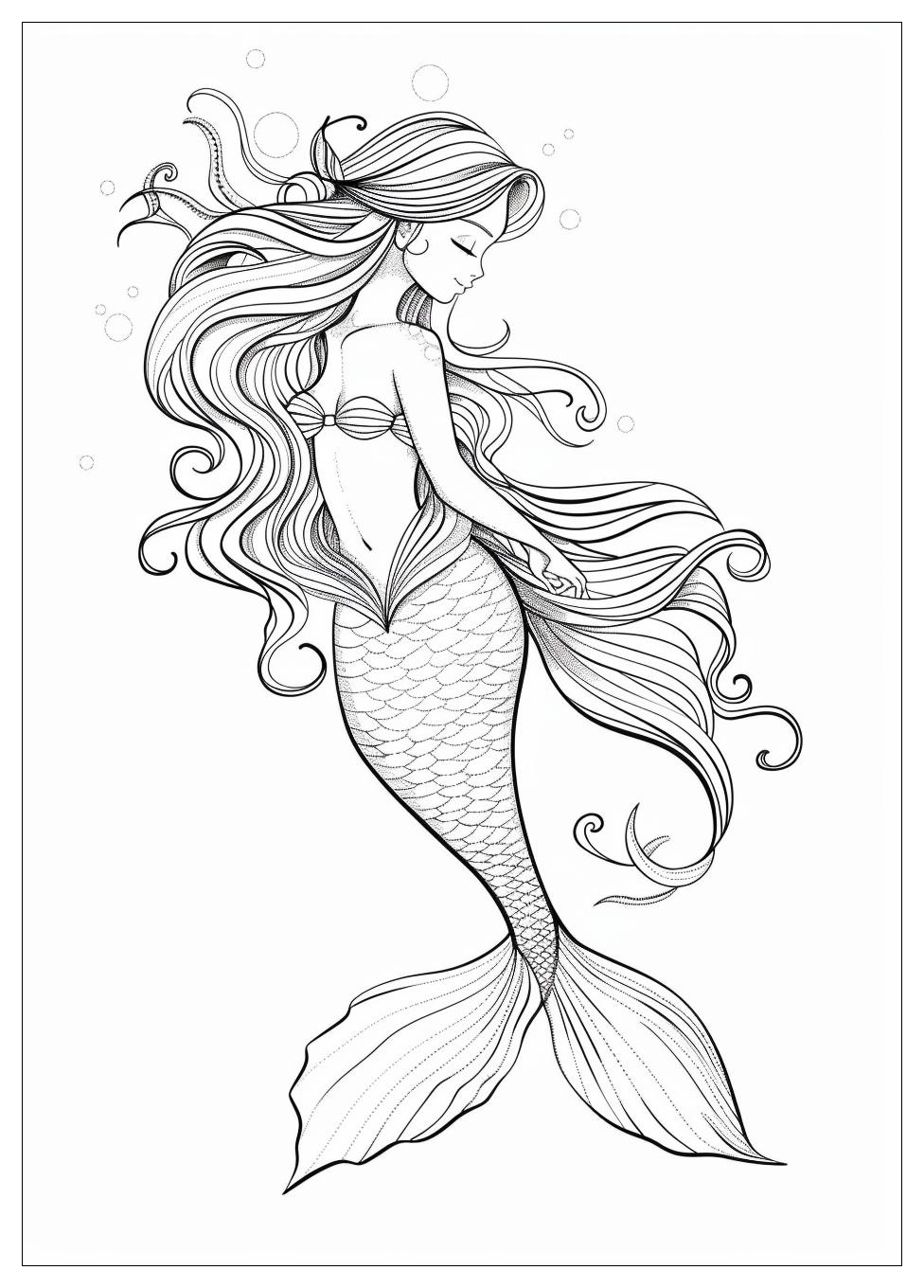 Beautiful Mermaid Coloring Pages-16