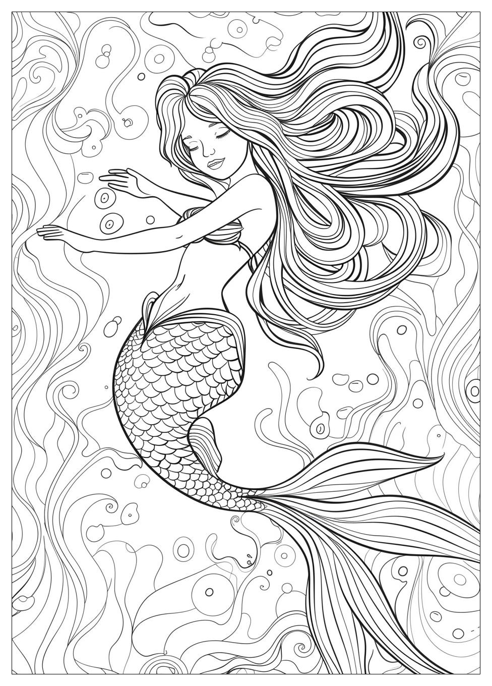 Beautiful Mermaid Coloring Pages-18