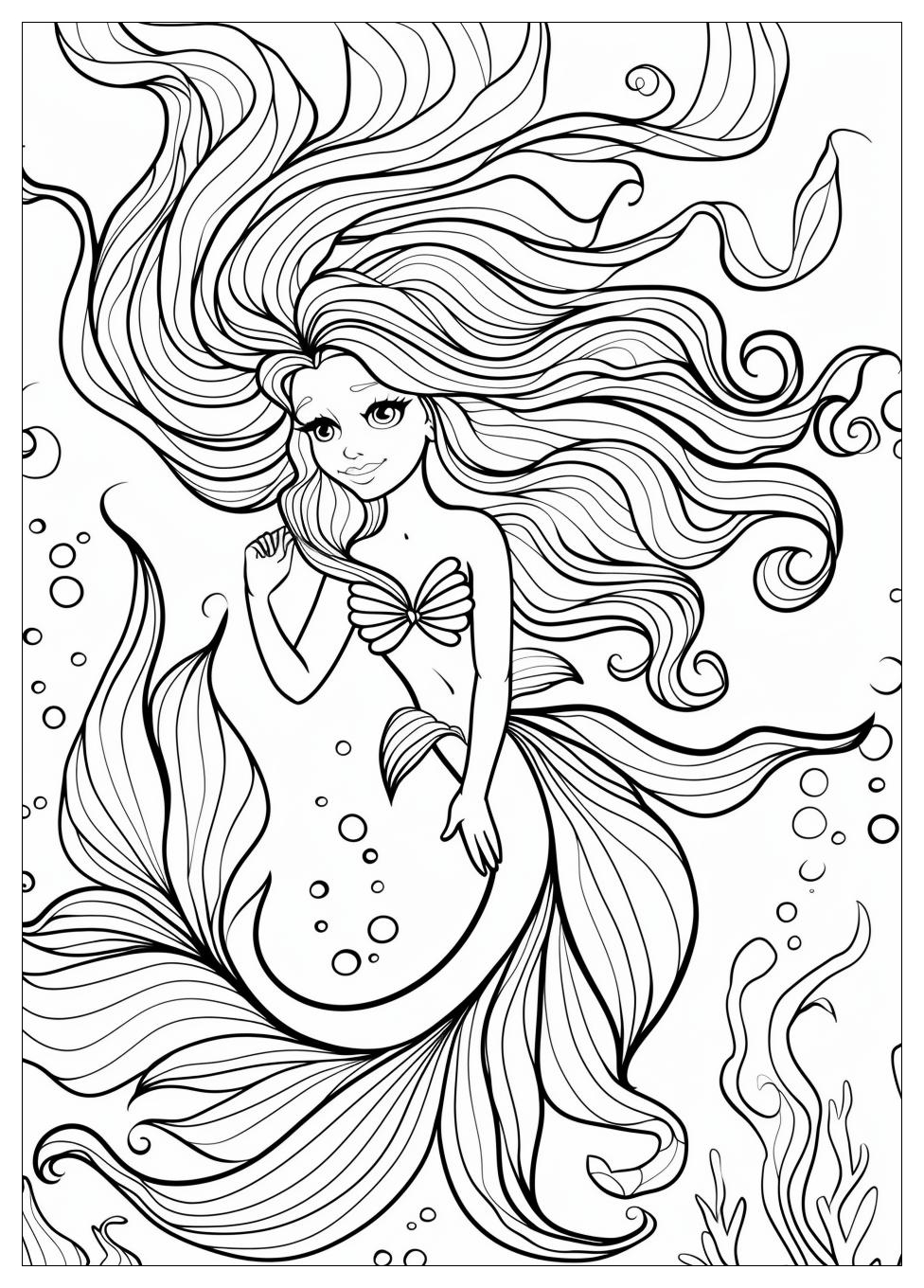 Beautiful Mermaid Coloring Pages-2