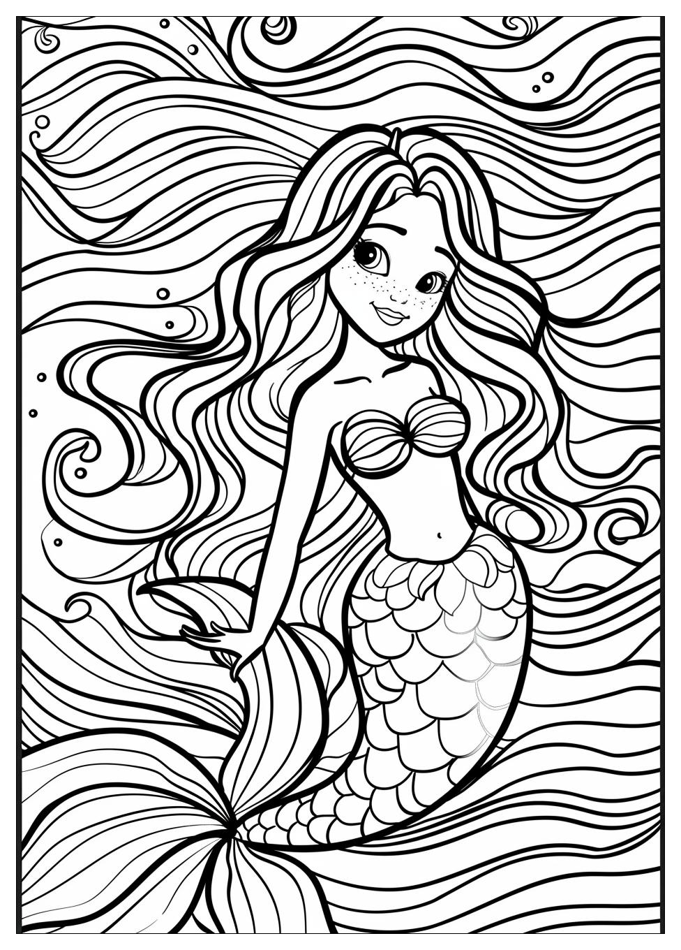 Beautiful Mermaid Coloring Pages-3