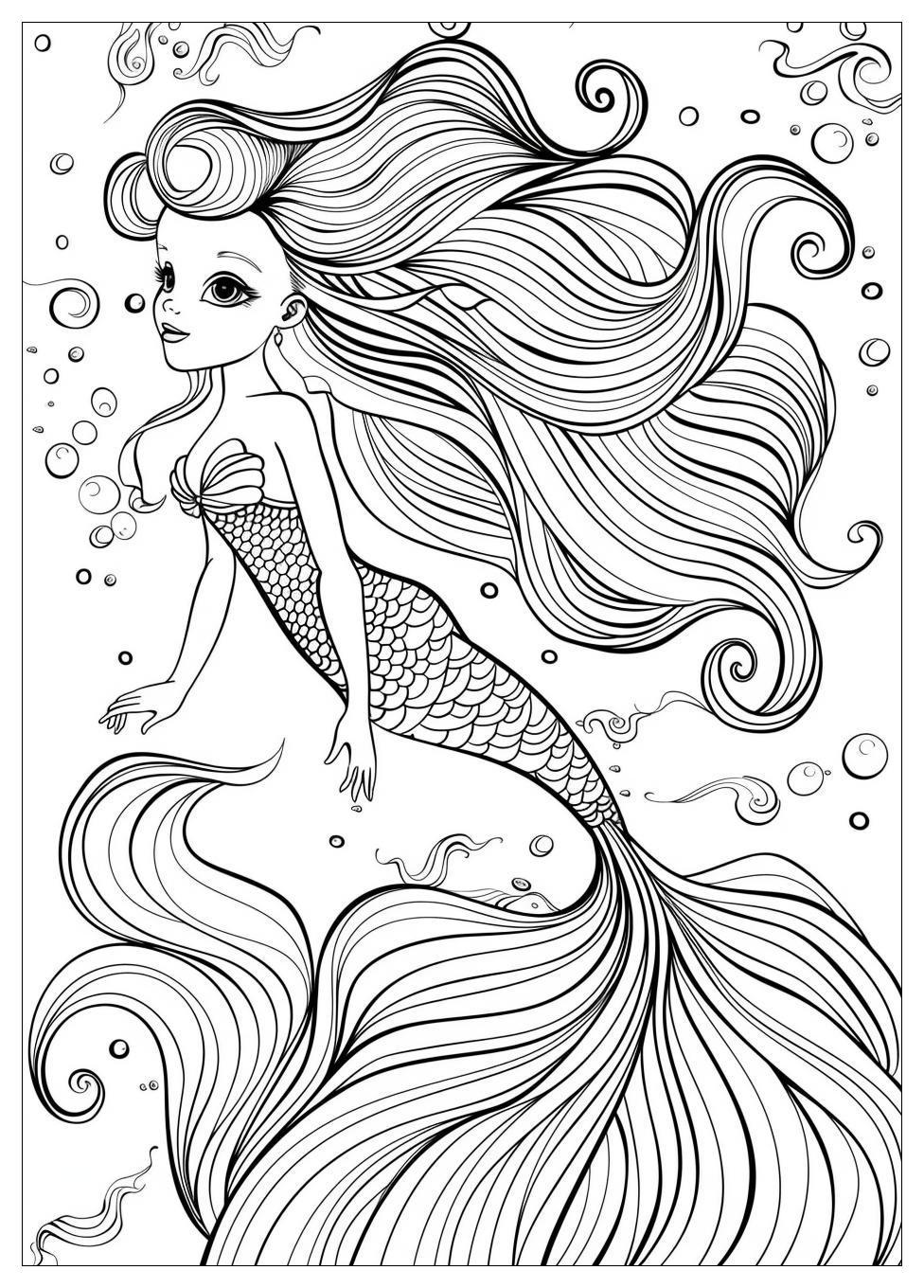 Beautiful Mermaid Coloring Pages-5