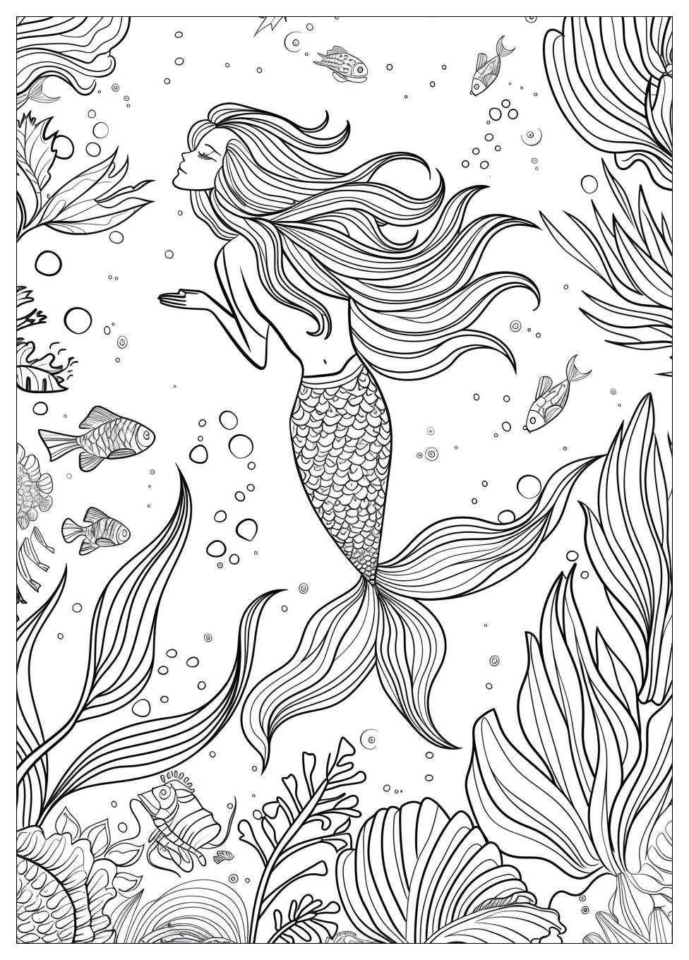 Beautiful Mermaid Coloring Pages-6