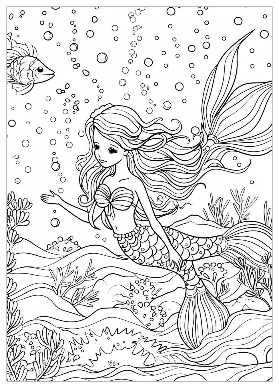 Beautiful Mermaid Coloring Pages-7