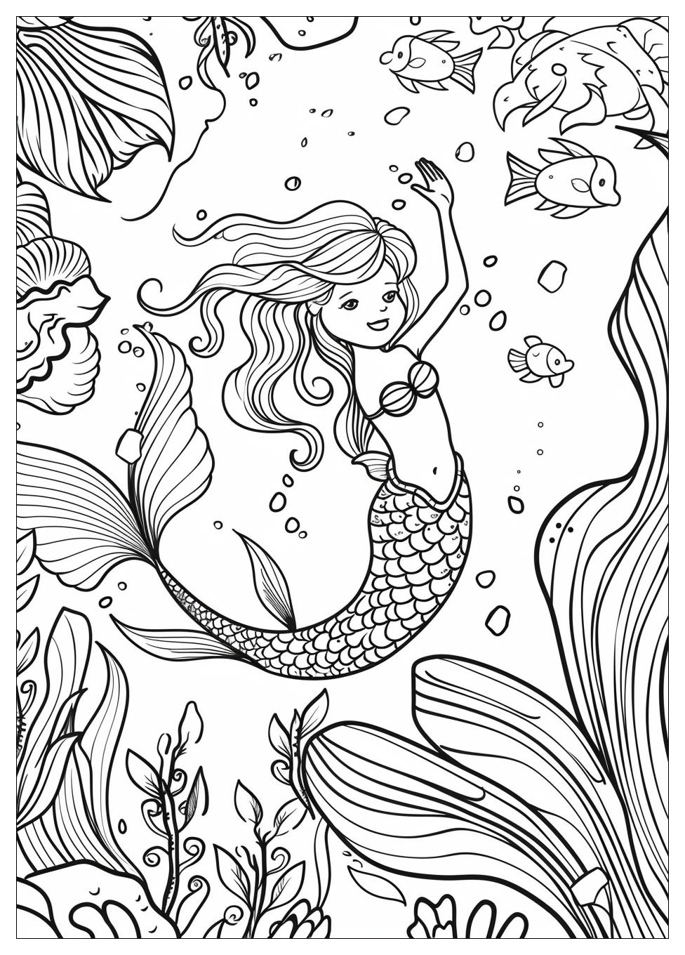 Beautiful Mermaid Coloring Pages-8