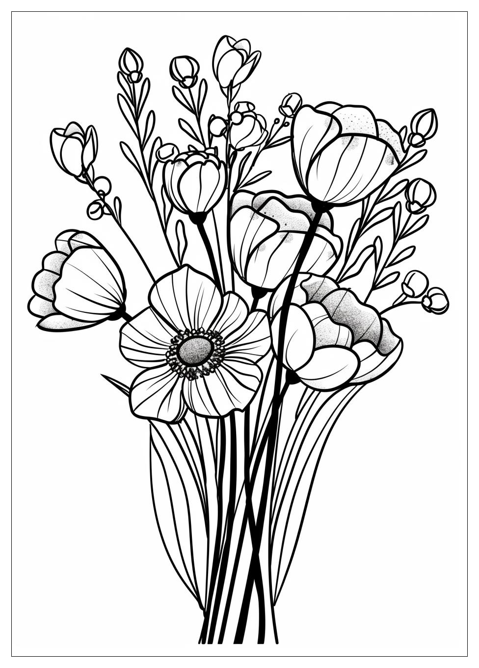 Bouquet Of Flowers Coloring Pages-12