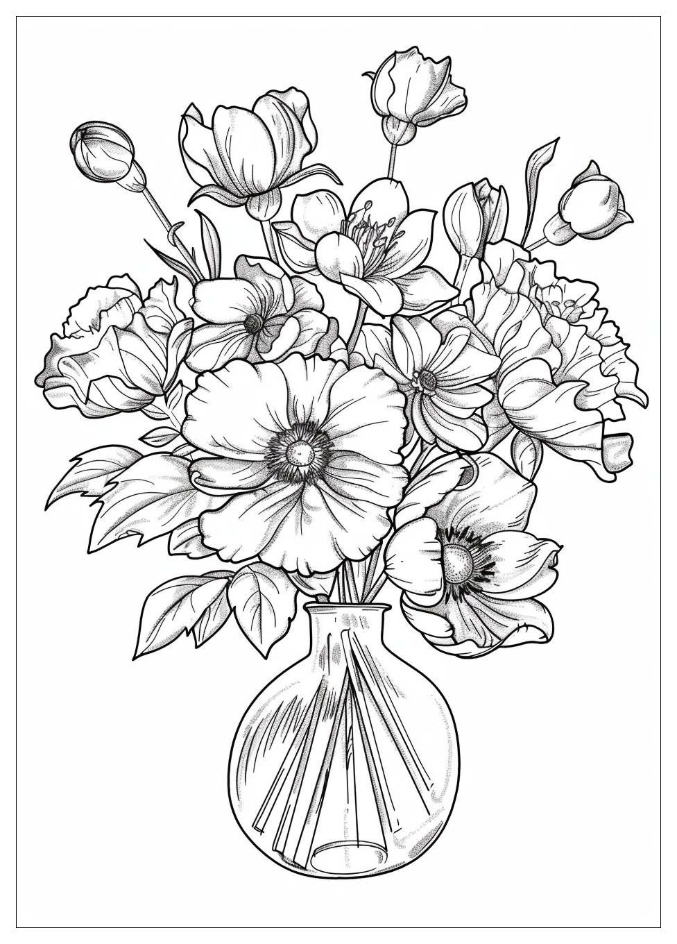 Bouquet Of Flowers Coloring Pages-13