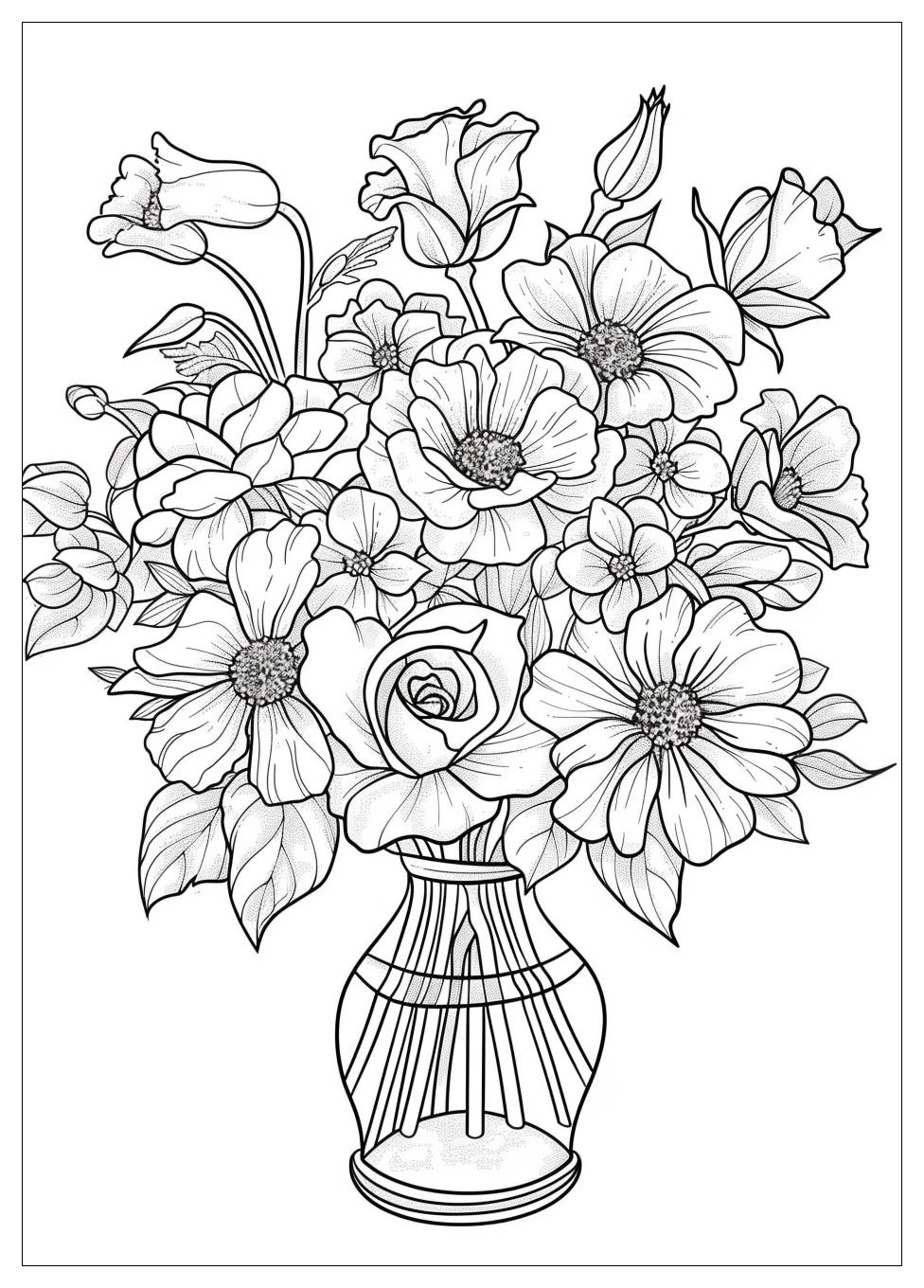 Bouquet Of Flowers Coloring Pages-14