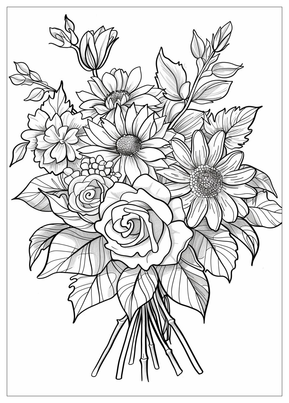 Bouquet Of Flowers Coloring Pages-16