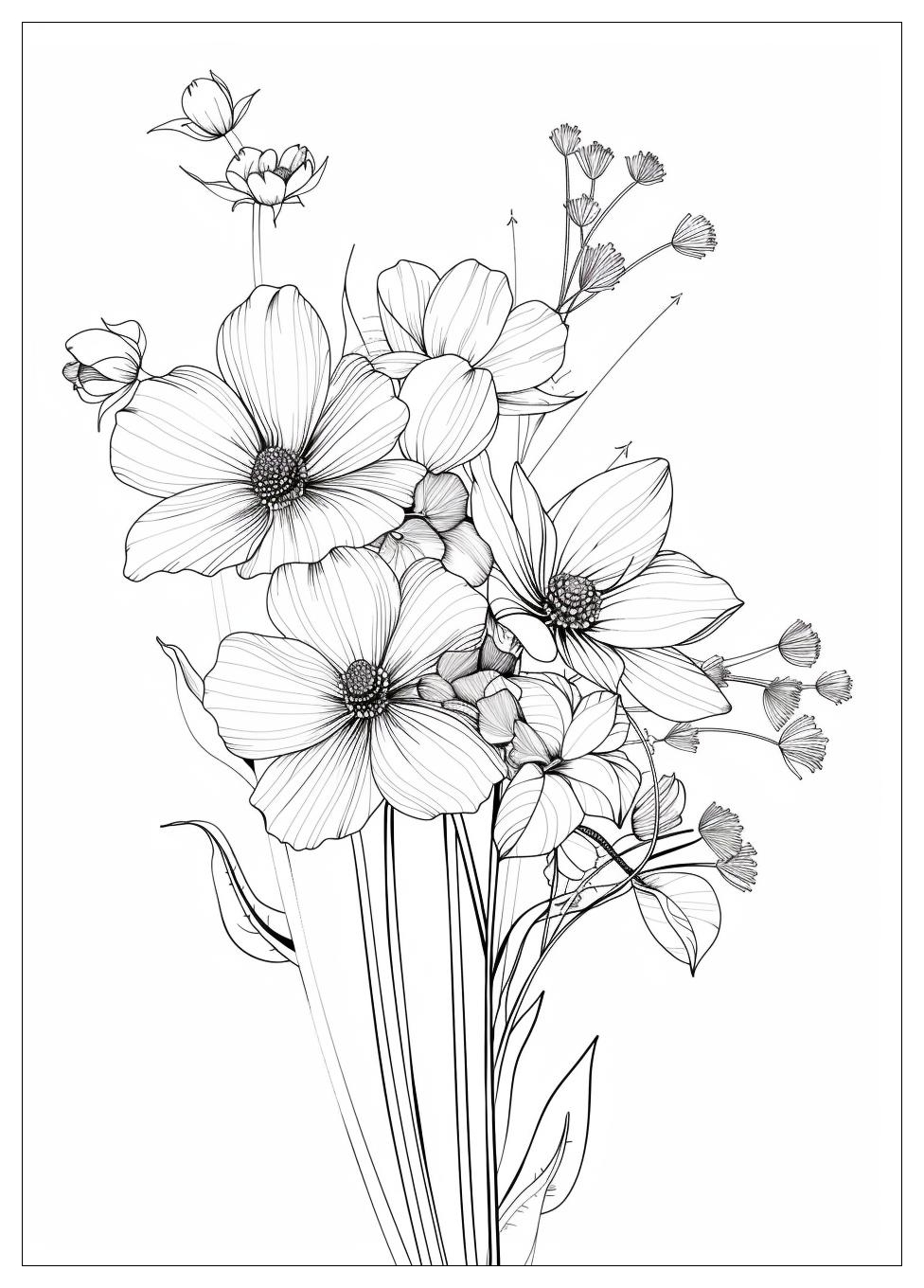 Bouquet Of Flowers Coloring Pages-18