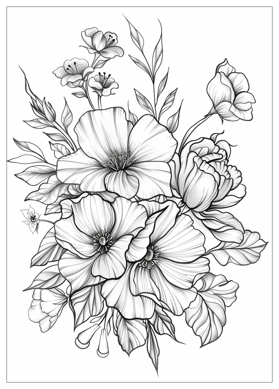 Bouquet Of Flowers Coloring Pages-20