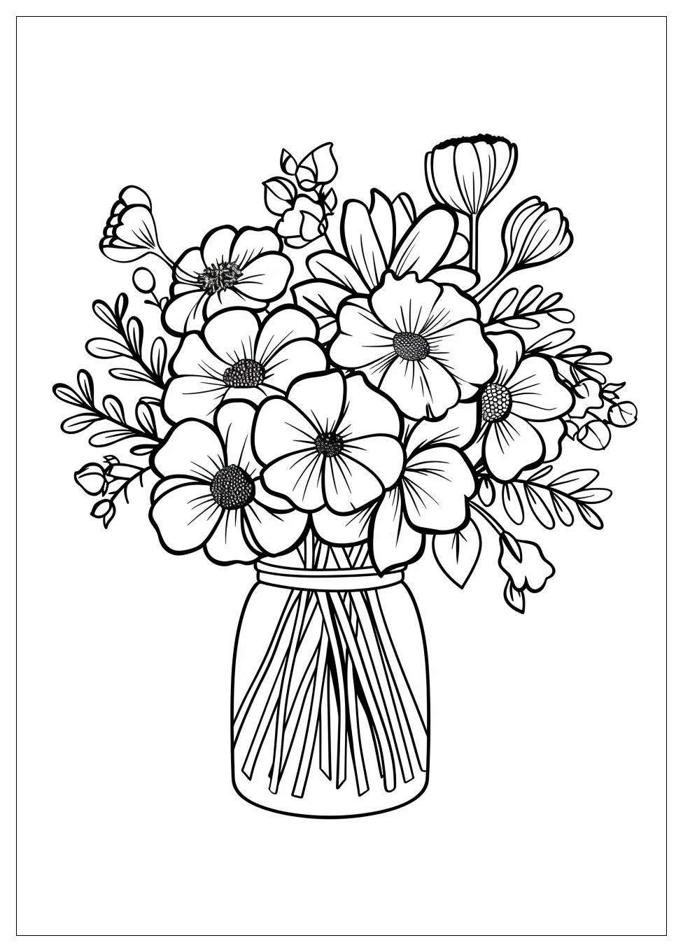 Bouquet Of Flowers Coloring Pages-3