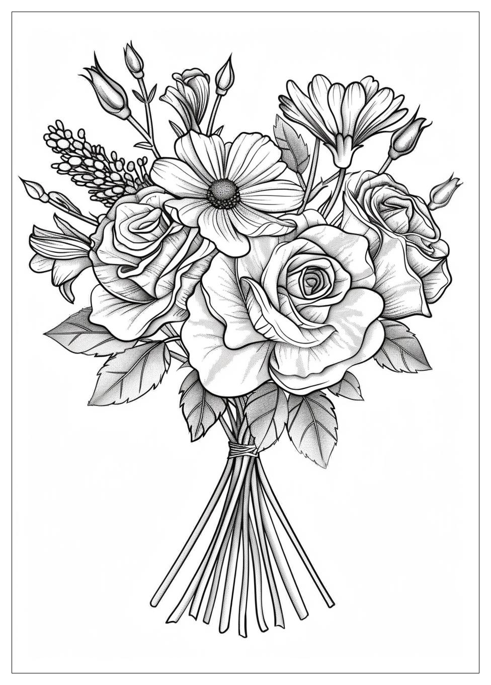 Bouquet Of Flowers Coloring Pages-6