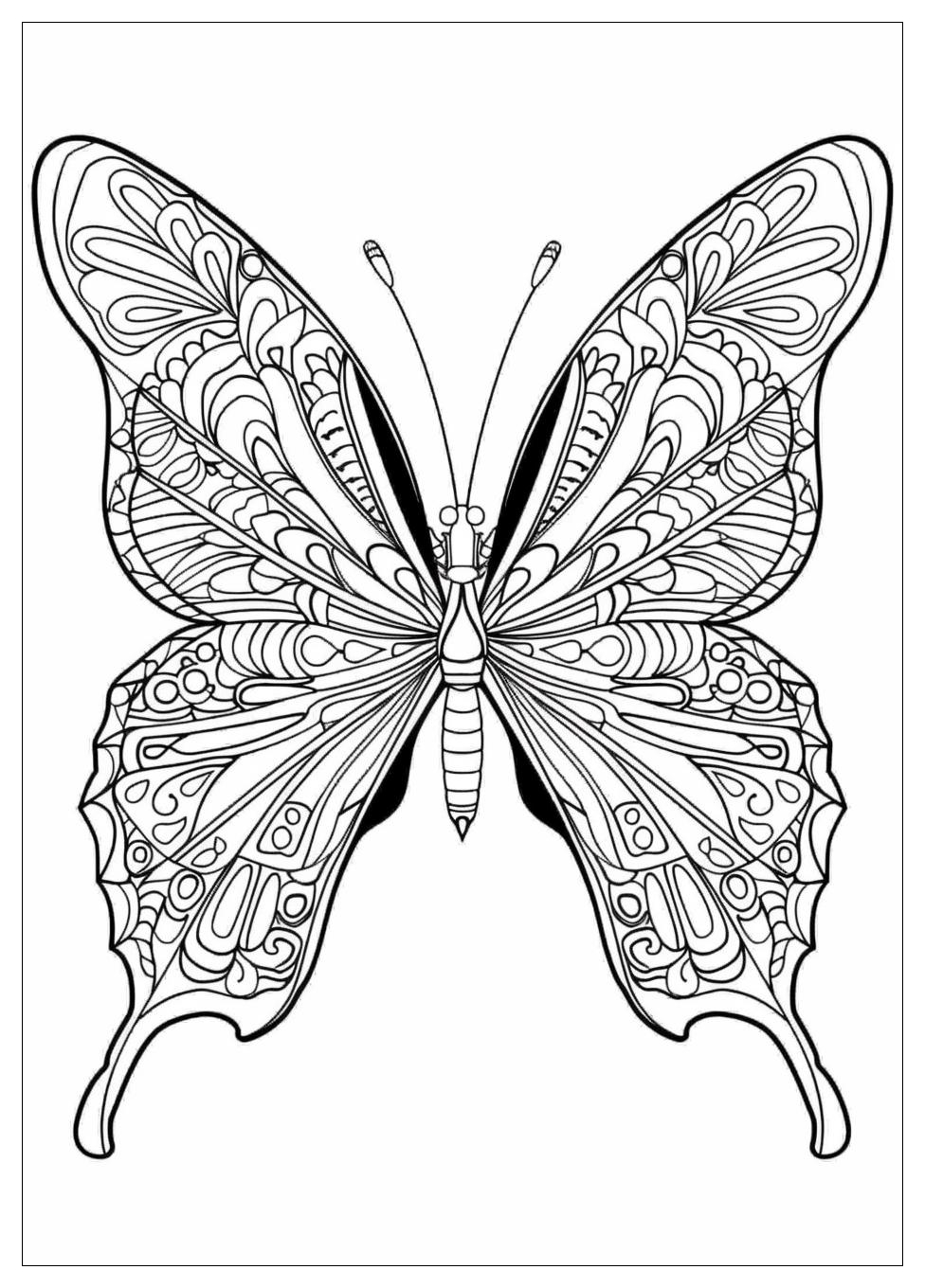 Butterfly Mandala Coloring Pages-15