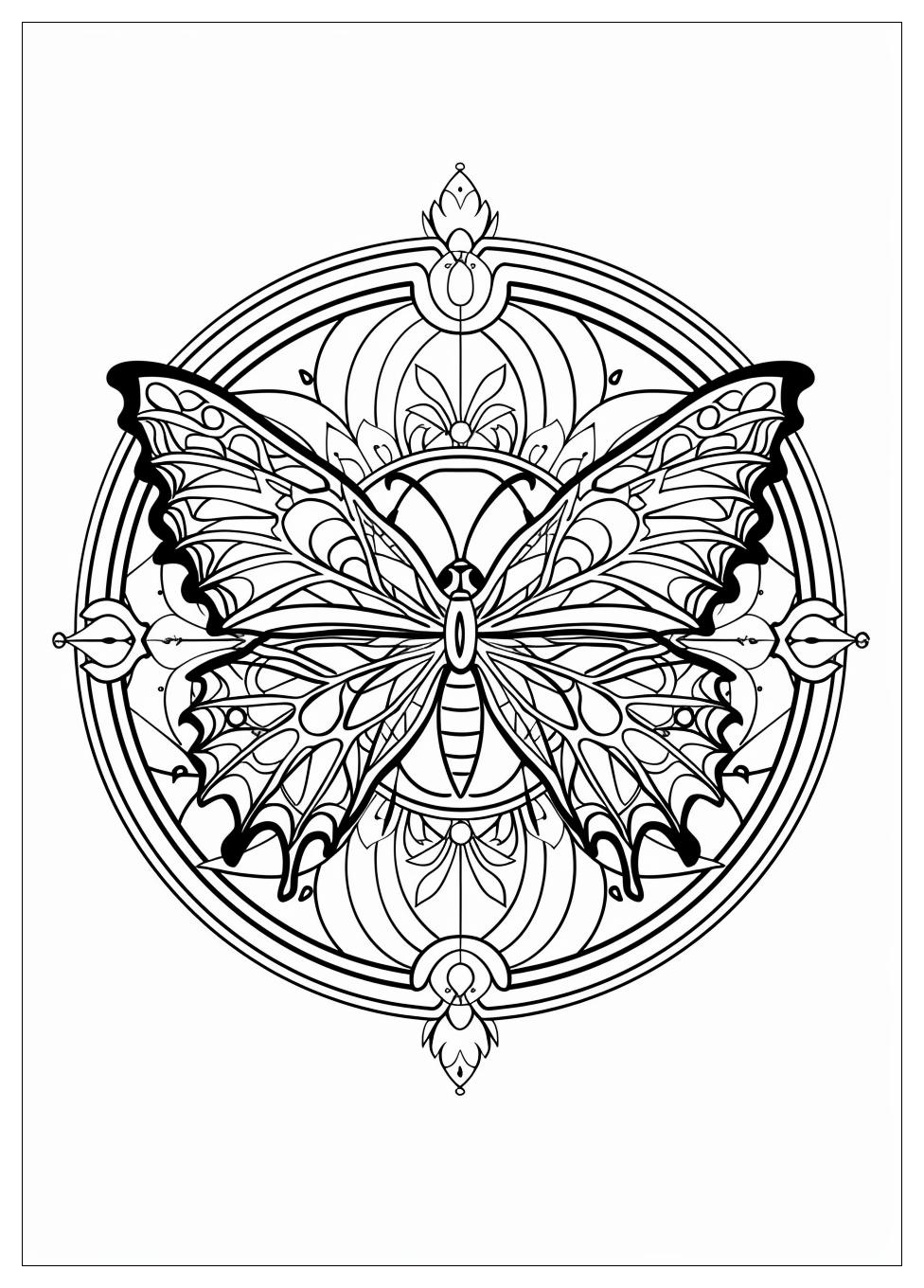 Butterfly Mandala Coloring Pages-16