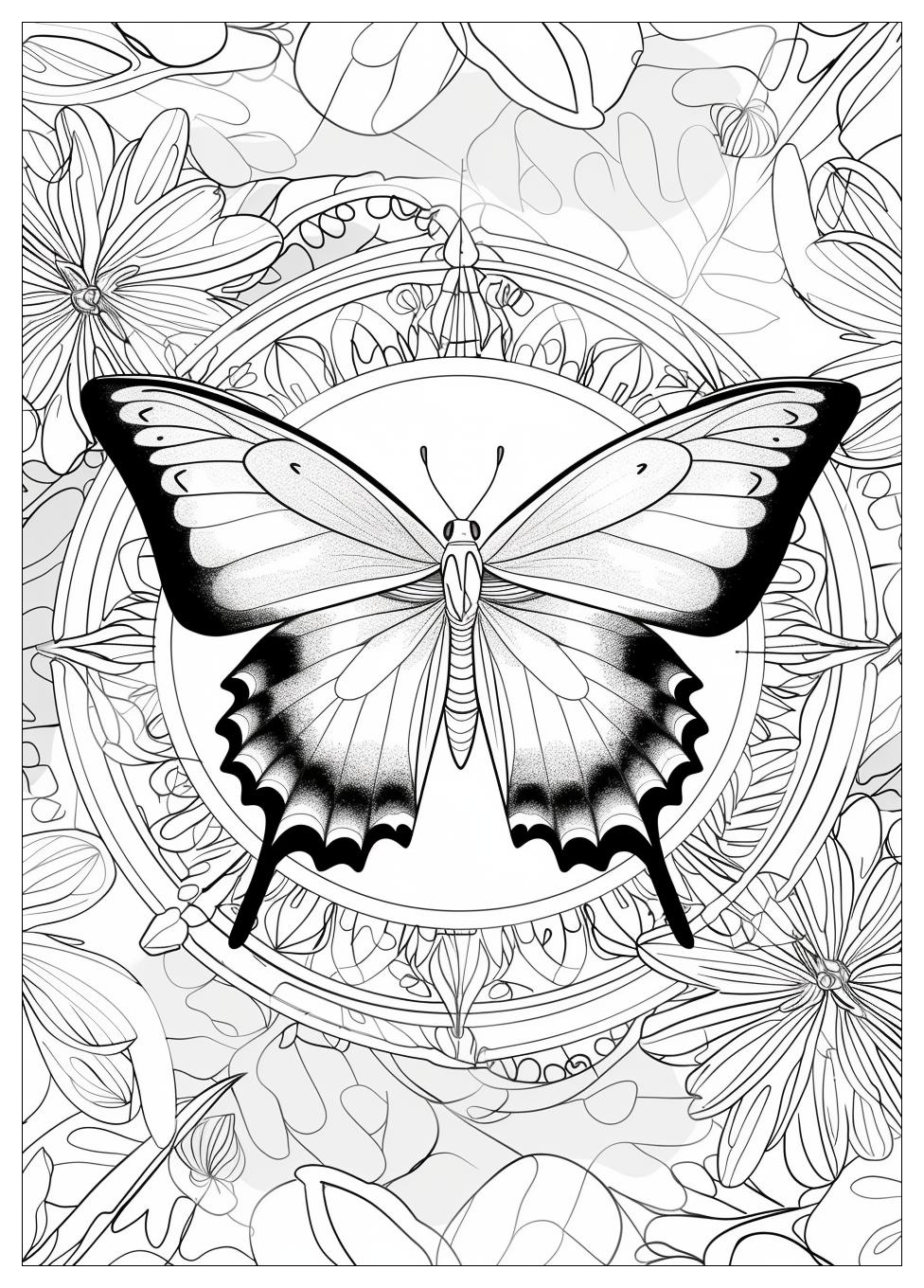 Butterfly Mandala Coloring Pages-19