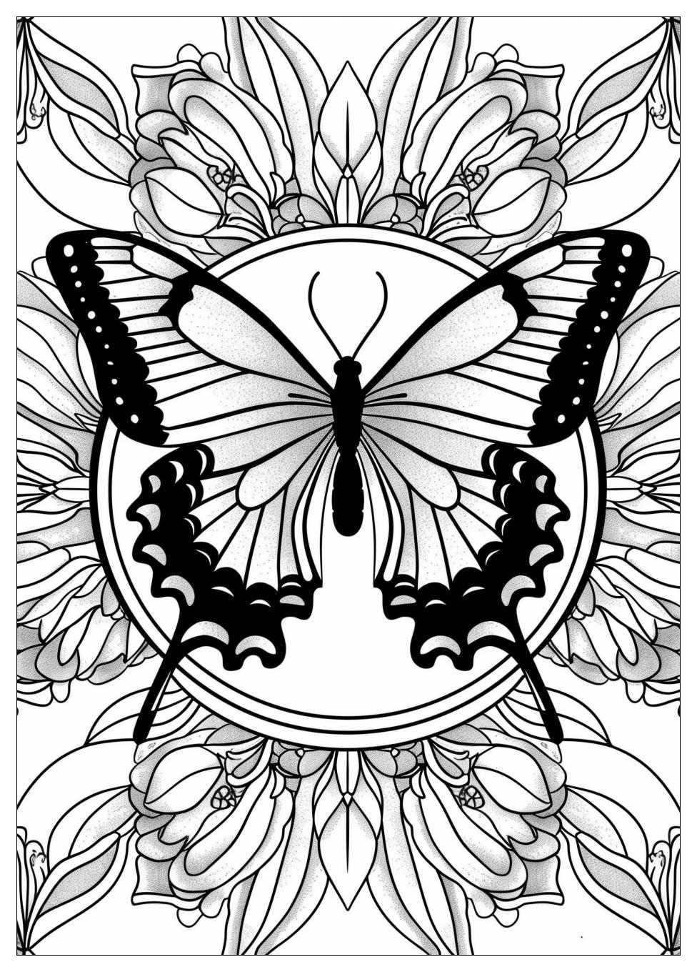 Butterfly Mandala Coloring Pages-2