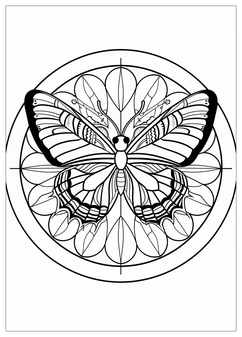 Butterfly Mandala Coloring Pages-3