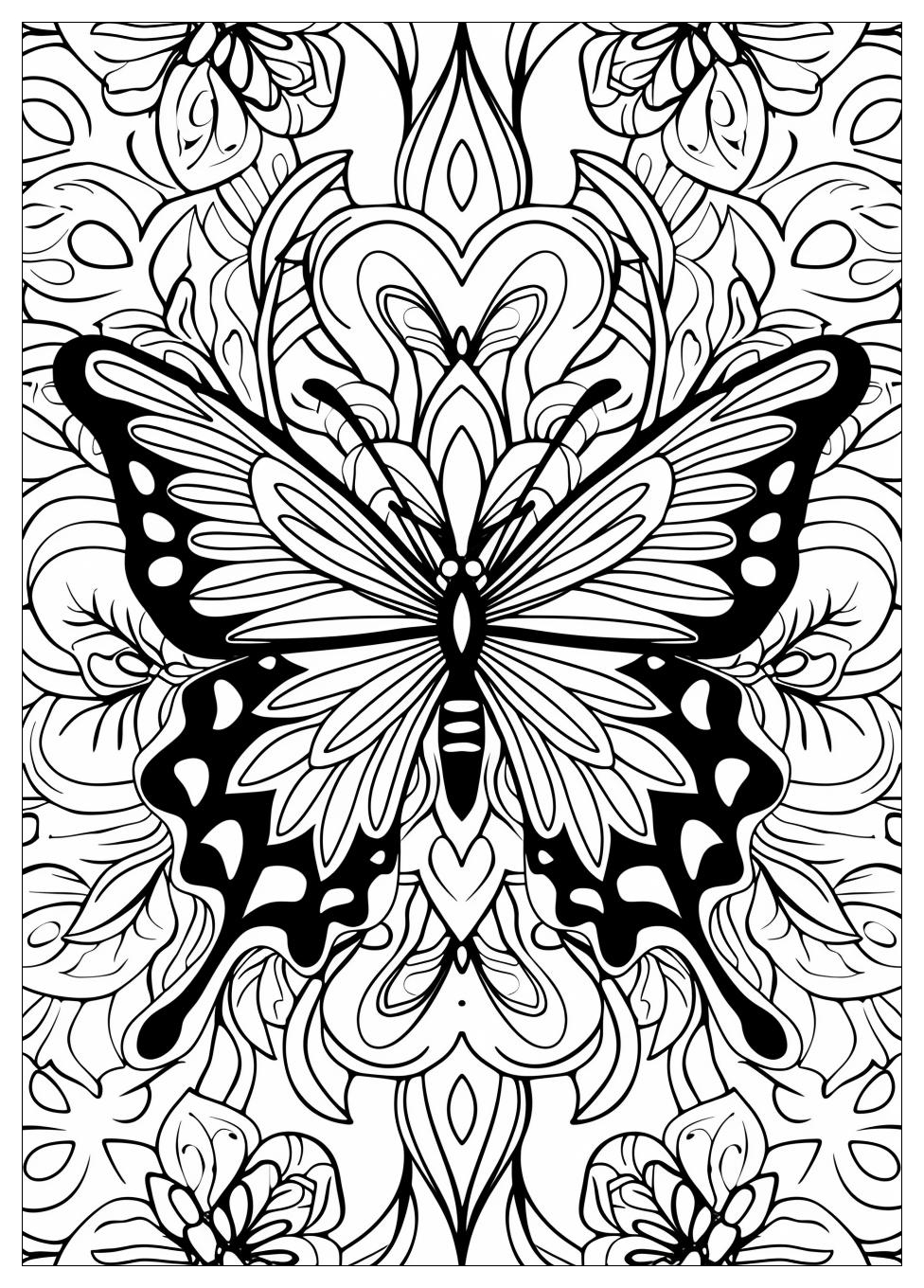 Butterfly Mandala Coloring Pages-5