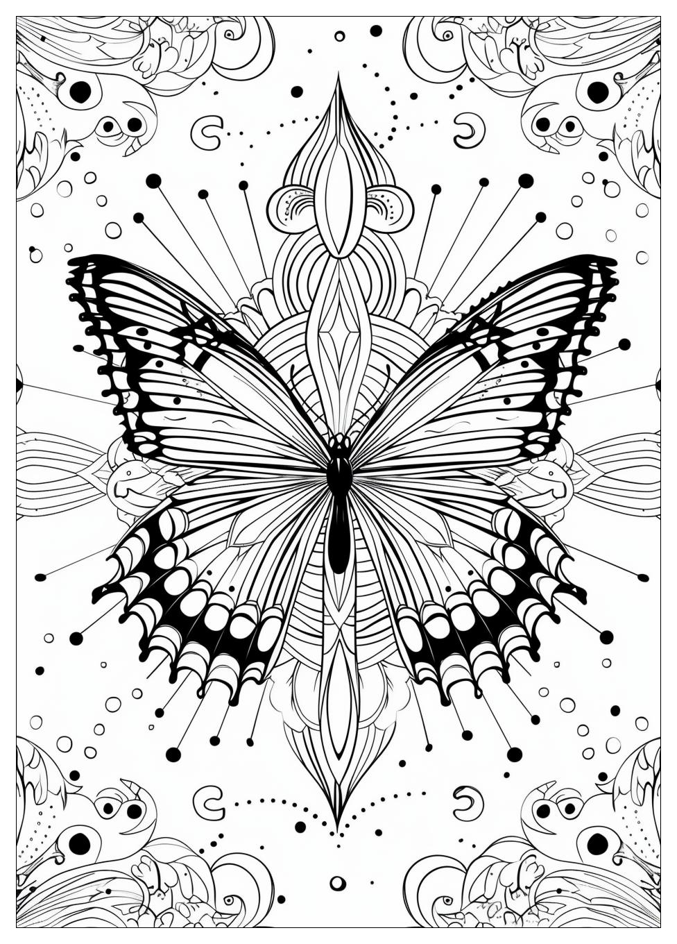 Butterfly Mandala Coloring Pages-6