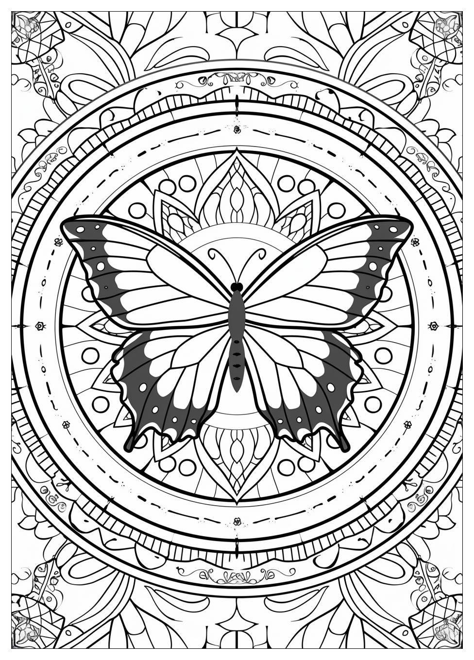 Butterfly Mandala Coloring Pages-7