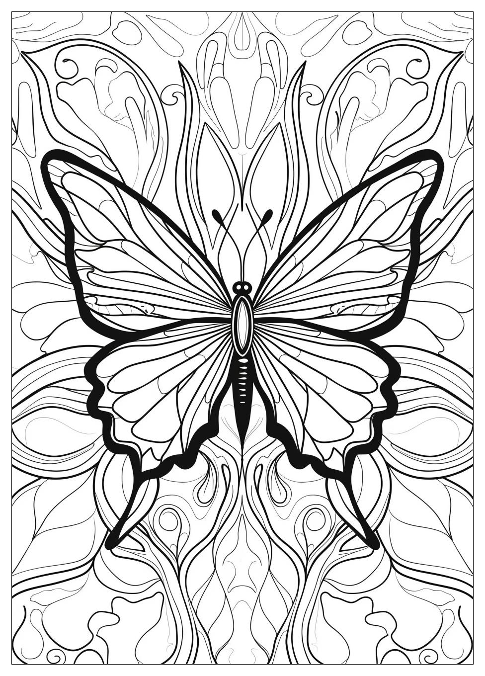 Butterfly Mandala Coloring Pages-8