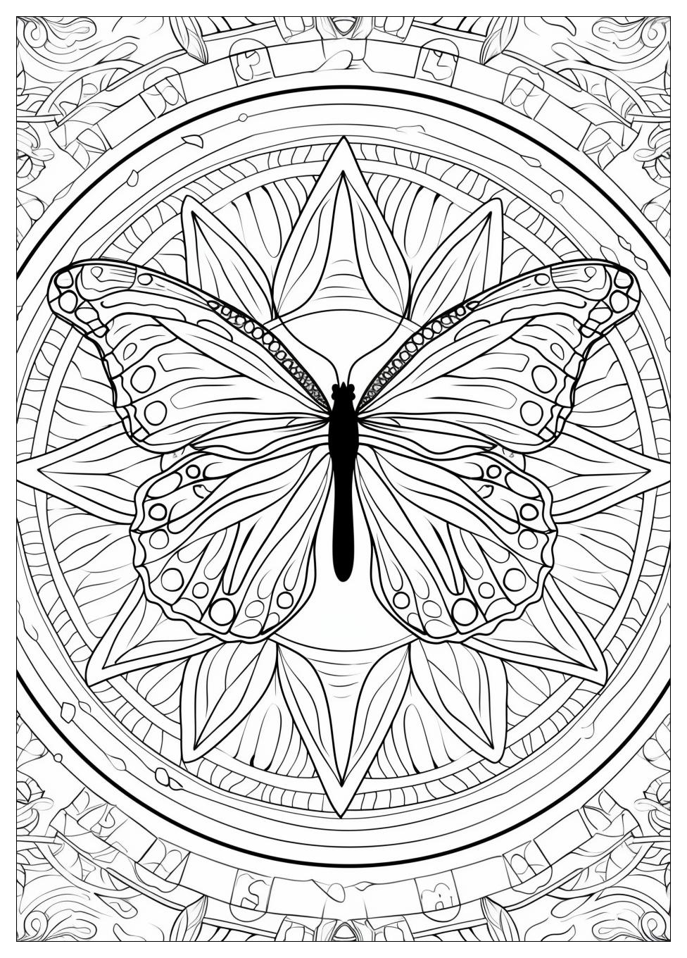 Butterfly Mandala Coloring Pages-9