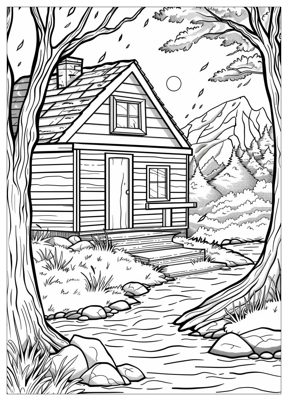 Cabin Coloring Pages-10